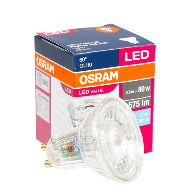 Led žiarovka gu10 osram, 6,9w - neutrálna biela