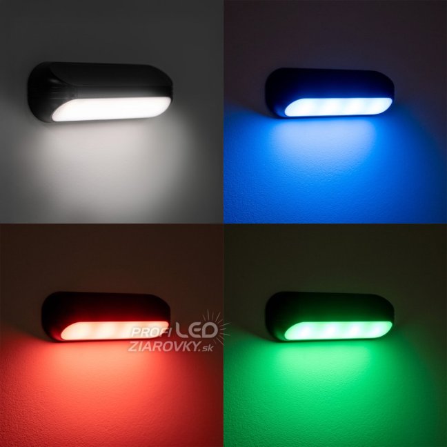 Solárna záhradná lampa LED nástenná lampa 3000K + RGB KEOS LUMILED