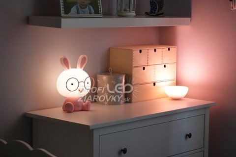 Detská nočná lampa led zajačik polux, 2,5w - ružová
