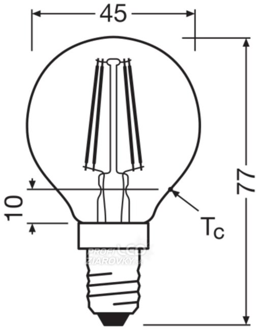 LED žiarovka E14 P40 4W = 35W 410lm 2400K Warm 300° Filament OSRAM Vintage 1906