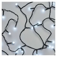LED vianočná cherry reťaz – guľôčky, 20 m, vonkajšia aj vnútorná, studená biela, 8 - programov