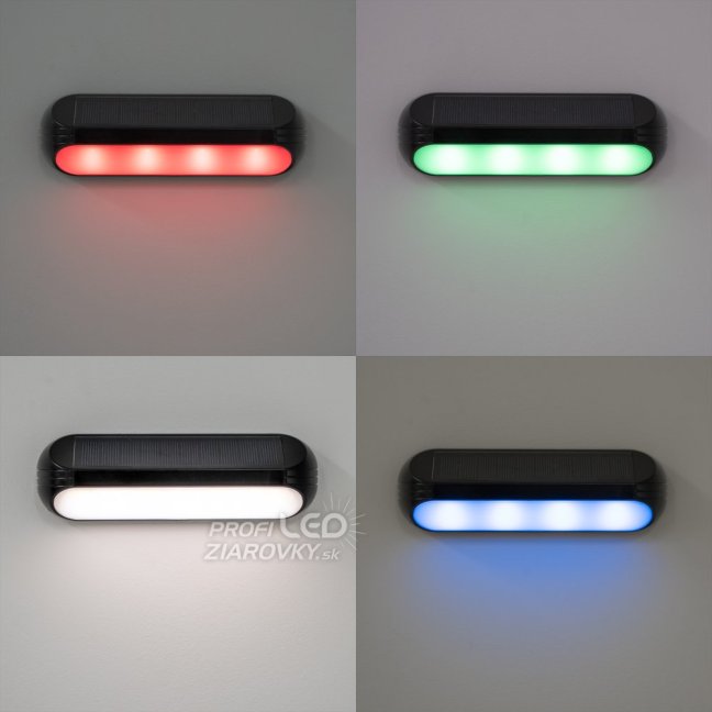 Solárna záhradná lampa LED nástenná lampa 3000K + RGB KEOS LUMILED