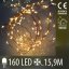 Vianočná led svetelná mikro reťaz vonkajšia - 160led - 15,9m - teplá biela
