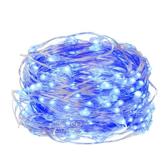 Svetelná mikro reťaz vonkajšia 48 m, 480 LED, modrá, svetelné programy