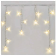 Viktória led svetelná záclona vonkajšia flash - 150led - 9m teplá biela / flash prebliknutie teplá biela - biely kábel