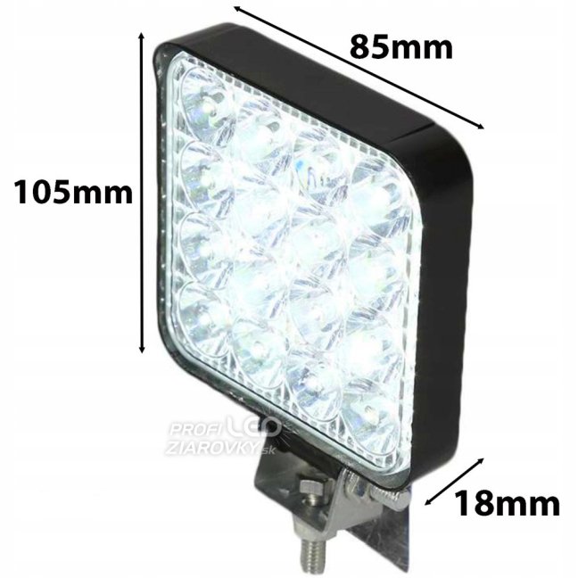 Pracovná lampa 48W halogénová pátracia lampa 16 LED 10-30V DC 130lm/W IP67