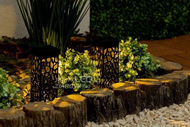 LED solárne záhradné svietidlo 3000K IP44 AZURE LUMILED Ažurový stĺp