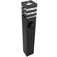 Záhradná LED lampa - stĺpik - E27 - so zásuvkou TAXUS 2 - 60 cm - LUMILED