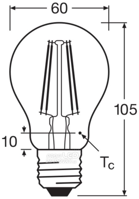 LED žiarovka E27 A60 7W = 60W 806lm 2700K Warm 320° Filament OSRAM
