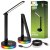 Lampa stolná LED dotyková 5 farieb nastaviteľná USB 7W + 1W DRACO čierna LUMILED