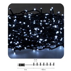 Led svetelná reťaz vonkajšia - spájateľná - programy - studená biela - 200 Led - 10 m