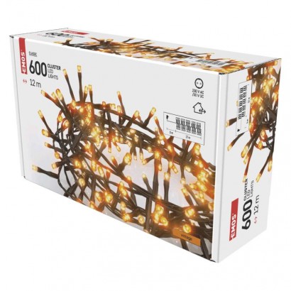 LED vianočná reťaz – ježko, 12 m, vonkajšia aj vnútorná, teplá biela, časovač