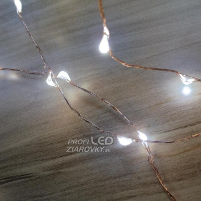 Svetelná mikro reťaz vonkajšia 15,9 m, 160 LED, studená biela