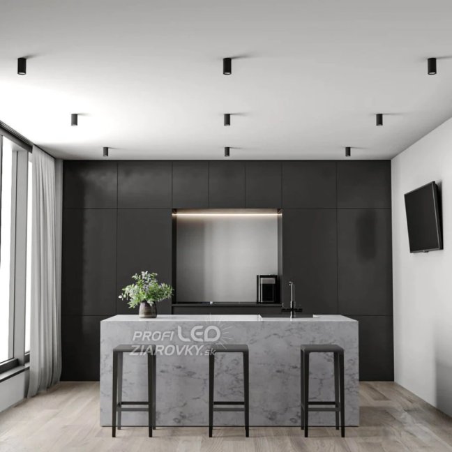 LED svietidlo HALOGEN na povrchovú montáž Pevné guľaté stropné svietidlo GU10 čierne