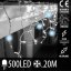 Svetelný záves s cencúľmi vonkajší 20 m, 500 LED, studená biela, flash, na spájanie