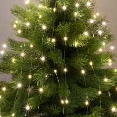 Vianočný led zväzok svietiacich reťazcov - 6 reťazcov po 25ks led - 2,4m - teplá biela