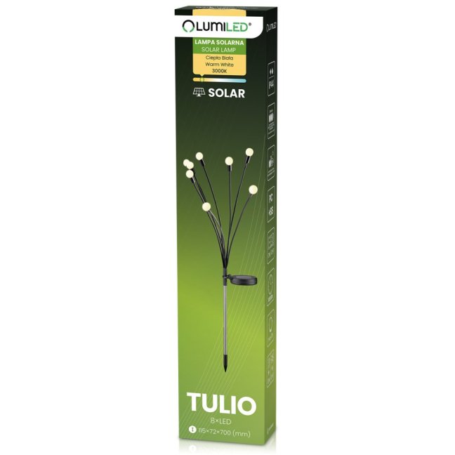 Solárna záhradná lampa LED 3000K TULIO púpava guľôčky 70 cm IP44 LUMILED