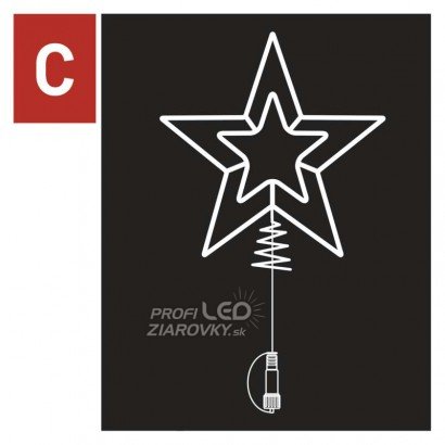 LED vianoč. hviezda, 28,5 cm, vonkaj. aj vnútor., studená biela