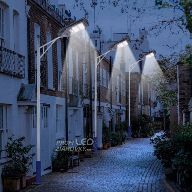 LED solárne pouličné osvetlenie 1200W 6500K s rukoväťou a diaľkovým ovládaním