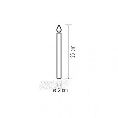 Led sviečky, 25cm, metalické červené, 2× aaa, jantarová,2 ks
