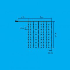Vianočná smart mikro led záclona vnútorná USB - 240 led - programy - ovládač + aplikácia - 3x2,4m - multicolour