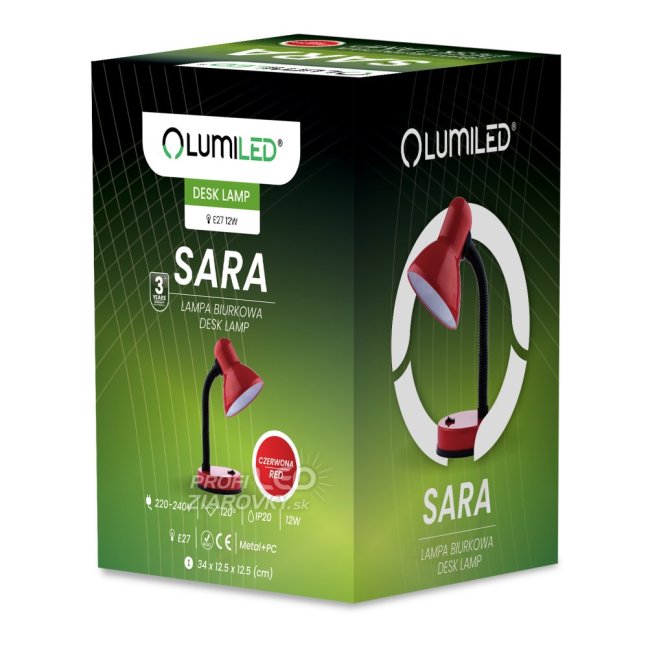 Lampa stolová stolová nastaviteľná SARA školská nočná E27 ružová LUMILED