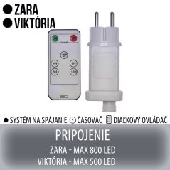 ZARA a VIKTÓRIA napájací zdroj pre spojovateľné reťaze s časovačom a diaľkovým ovládačom