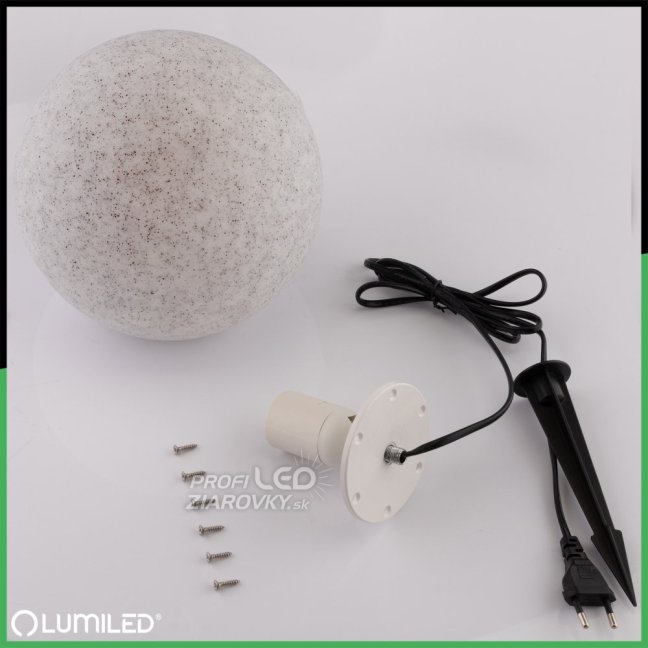 LED LUMIKULA 20cm E27 IP65 LUMILED Vonkajšia kamenná guľová záhradná lampa