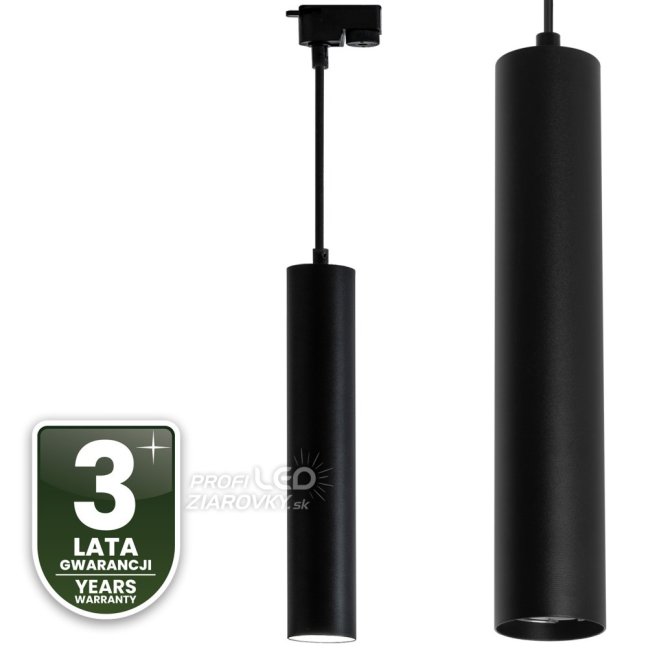 Závesné závesné svietidlo Rail 29cm Reflektor GU10 LED SOPLO Black LUMILED