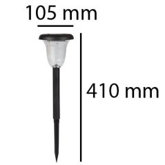 Záhradná LED SOLAR lampa čierna 6000K studená biela 41cm