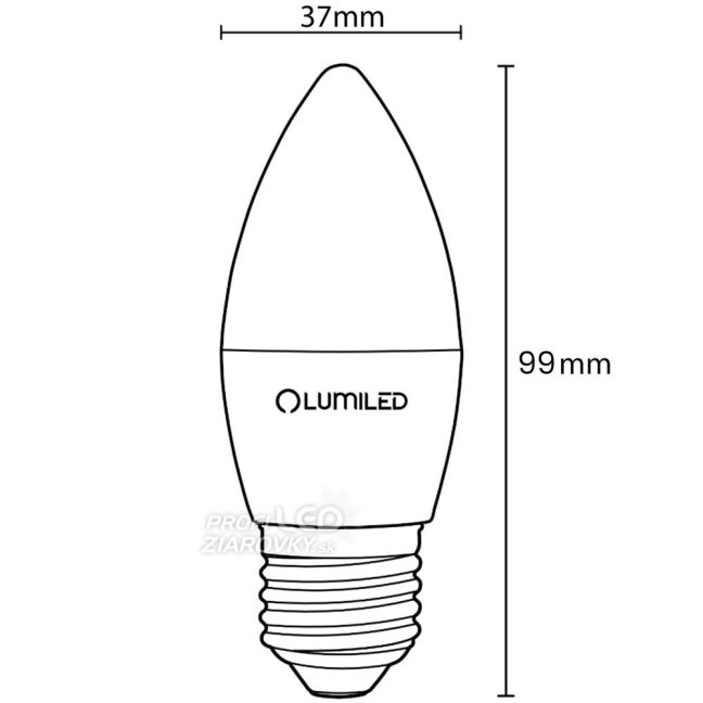 LED žiarovka E27 B35 2,5W = 25W 249lm 6500K Cold 180° LUMILED