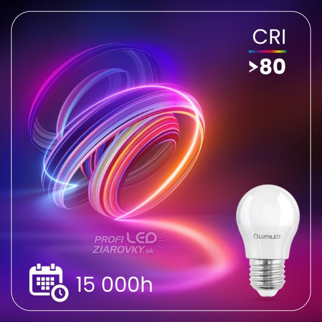 LED žiarovka E27 P45 5W = 40W 470lm 3000K Warm 120° LUMILED