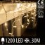 Vianočná led svetelná záclona vonkajšia - 1200led - 30m teplá biela