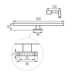 Svietidlo nad zrkadlo ASTIM LED nástenné svietidlo do kúpeľne 12W 4000K 1070lm 60cm KANLUX