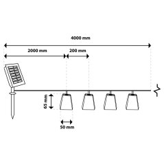 Solárne záhradné svietidlá Girland 400 cm