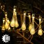 Solárny závesný veniec 20 LED slzičiek záhradná lampa 580 cm sople teplá farba