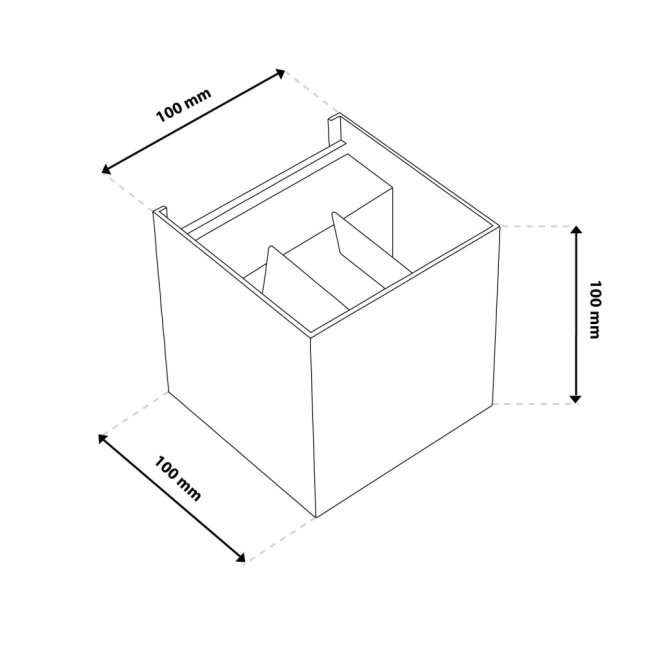 LED fasádne nástenné svietidlo 2x3W 4000K Nastaviteľné zhora nadol Čierna PICEA LUMILED