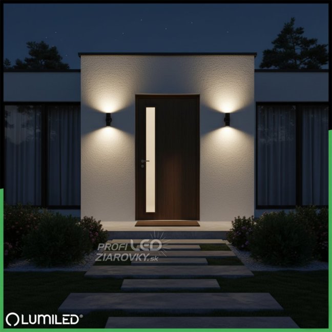 Záhradné nástenné svietidlo fasáda zhora nadol LED GU10 IP44 ZINNIA Black Lumiled