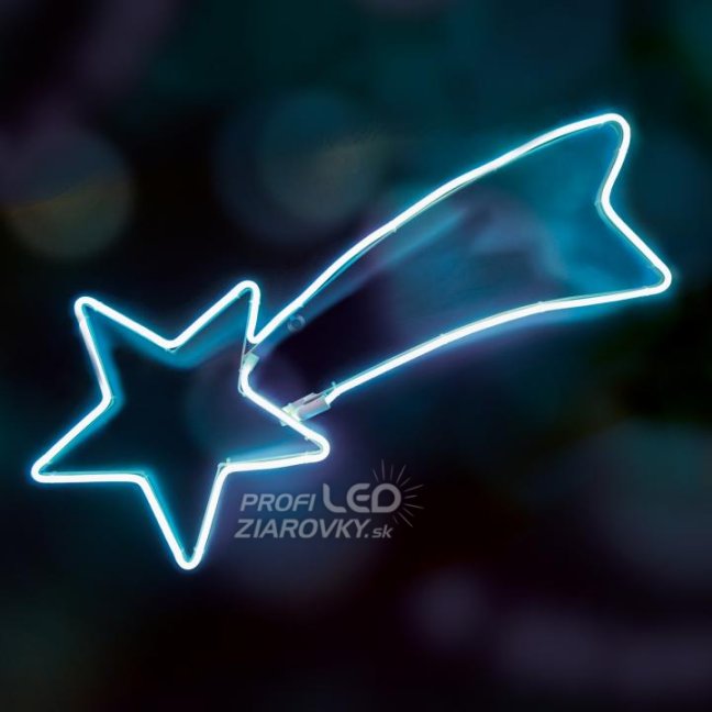Neon-light kométa vonkajšia - 31x64 cm - modrá