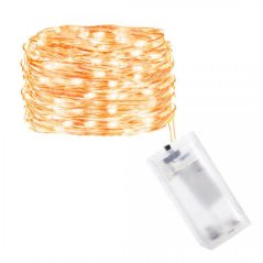 Svetelná mikro reťaz vnútorná na batérie 0,9 m, 10 LED, teplá biela