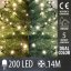 Vianočná led svetelná reťaz vonkajšia DUAL COLOR - 2v1 - programy - 200led - 14m - teplá biela/studená biela
