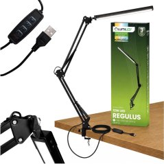 Lampa stolová LED REGULUS stolová 12W 400lm čierna LUMILED + držiak na dosku