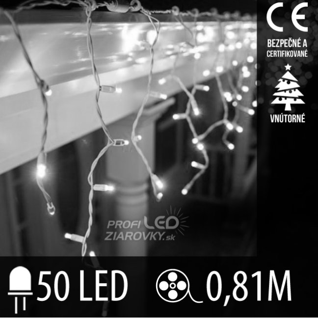 Svetelný záves vnútorný 0,81 m, 50 LED, studená biela