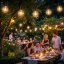 Solárna záhradná girlanda 75x LED ozdobné guľôčky 45m 2700K teplá biela + diaľkový ovládač CALLIS2 LUMILED