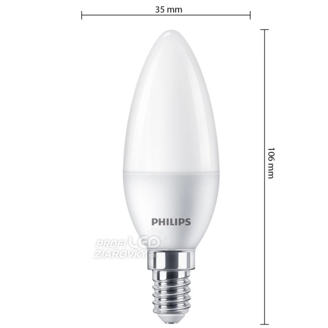 LED žiarovka E14 Candle B35 4,9W = 40W 470lm 4000K Neutral Essential Philips