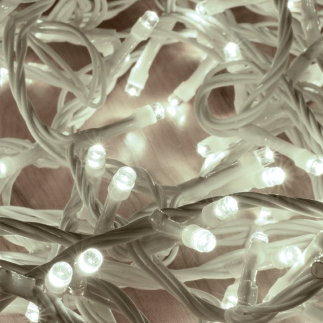 Vianočná led svetelná reťaz vonkajšia - 1200led - 60m studená biela
