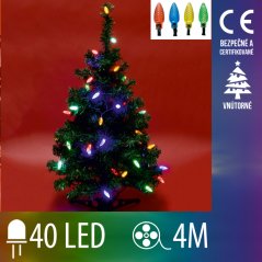 Svetelná reťaz vnútorná 4 m, 40 LED, farebná
