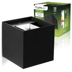 LED fasádne nástenné svietidlo 2x3W 4000K Nastaviteľné zhora nadol Čierna PICEA LUMILED