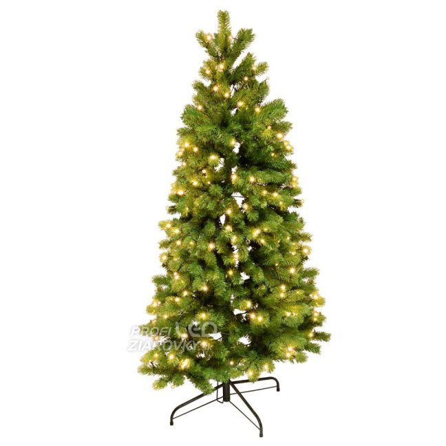 Umelý 1/2 vianočný stromček s integrovaným led osvetlením - 3d+2d ihličie - 180led - 150cm - teplá biela