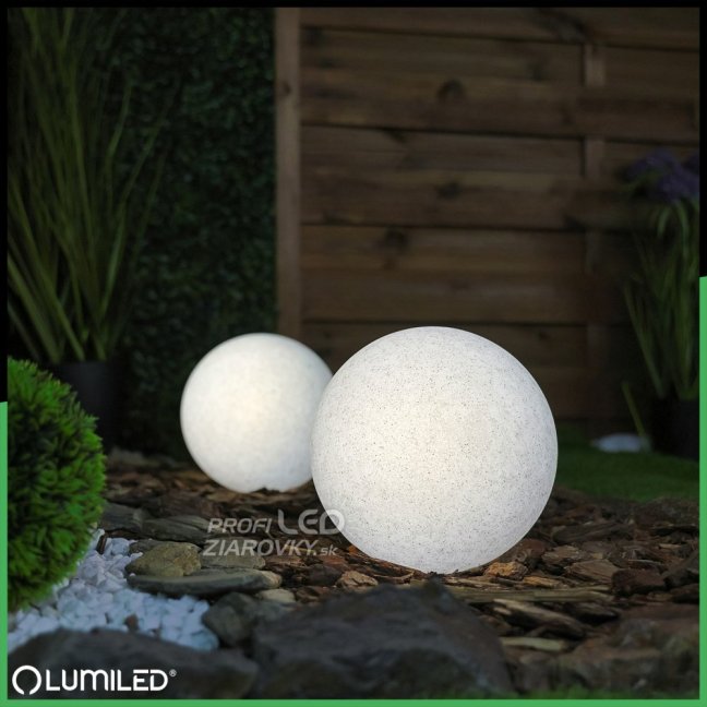 LED LUMIKULA 20cm E27 IP65 LUMILED Vonkajšia kamenná guľová záhradná lampa